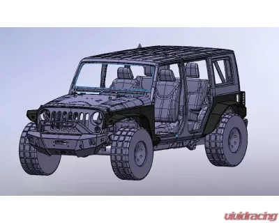 Hammerhead Armor Jeep JK Replacement Wide Rear Flares For 07-18 Wrangler JK Black Steel - 600-56-0593