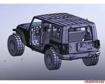 Hammerhead Armor Jeep JK Replacement Wide Front Flares For 07-18 Wrangler JK Black Steel - 600-56-0597