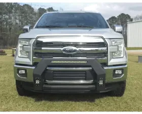 Hammerhead Armor F-150 Bumper Bull Bar With Flush Mount Led Lights For 09-18 Ford F-150 Wrinkle Black