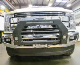 Hammerhead Armor F-250-F-550 Bumper Bull Bar With Flush Mount Led Lights For 17-18 Ford F250-F-550 Wrinkle Black