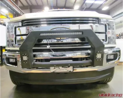 Hammerhead Armor F-250-F-550 Bumper Bull Bar With Flush Mount Led Lights For 17-18 Ford F250-F-550 Wrinkle Black - 600-56-0625