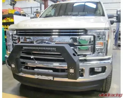Hammerhead Armor F-250-F-550 Bumper Bull Bar With Flush Mount Led Lights For 17-18 Ford F250-F-550 Wrinkle Black - 600-56-0625