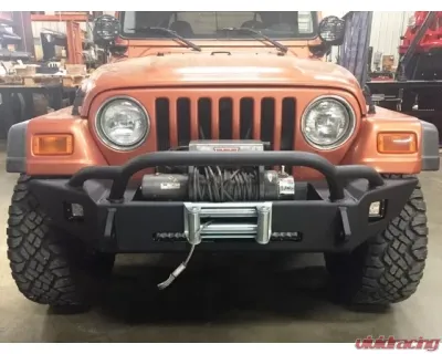 Hammerhead Armor Jeep TJ Pre Runner Front Winch Bumper For 97-06 Wrangler TJ Black Steel - 600-56-0626