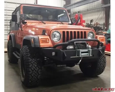 Hammerhead Armor Jeep TJ Pre Runner Front Winch Bumper For 97-06 Wrangler TJ Black Steel - 600-56-0626