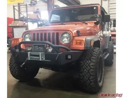 Hammerhead Armor Jeep TJ Pre Runner Front Winch Bumper For 97-06 Wrangler TJ Black Steel - 600-56-0626