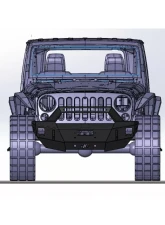 Hammerhead Armor Jeep JK Front Winch Bumper Stubby Pre Runner For 07-18 Wrangler JK X Series Black Steel                                     - 600-56-0627 - Image 3