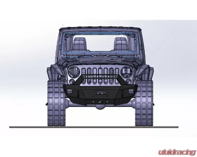 Hammerhead Armor Jeep JK Front Winch Bumper Stubby Pre Runner For 07-18 Wrangler JK X Series Black Steel - 600-56-0627