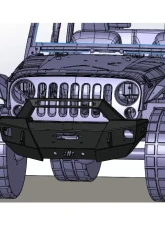 Hammerhead Armor Jeep JK Stubby Bumper Kit Front/Rear Bumper/Spare Tire Carrier/Running Boards For 07-18 Wrangler JK 2 Door X Series Black                                     - 600-56-0631 - Image 3