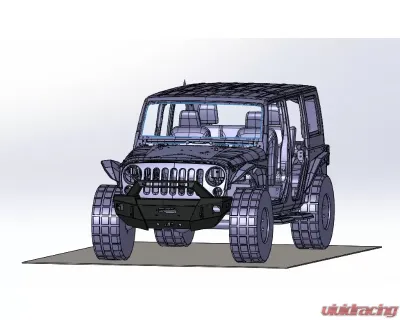 Hammerhead Armor Jeep JK Stubby Bumper Kit Front/Rear Bumper/Spare Tire Carrier/Running Boards For 07-18 Wrangler JK 4 Door X Series Black - 600-56-0632