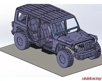 Hammerhead Armor Jeep JK Stubby Bumper Kit Front/Rear Bumper/Spare Tire Carrier/Running Boards For 07-18 Wrangler JK 4 Door X Series Black - 600-56-0632