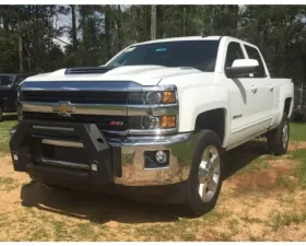 Hammerhead Armor Silverado Bumper Bull Bar With Flush Mount Led Lights For 15-18 Silverado 2500-3500 Wrinkle Black