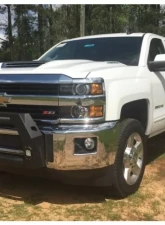 Hammerhead Armor Silverado Bumper Bull Bar With Flush Mount Led Lights For 15-18 Silverado 2500-3500 Wrinkle Black                                     - 600-56-0635 - Image 2