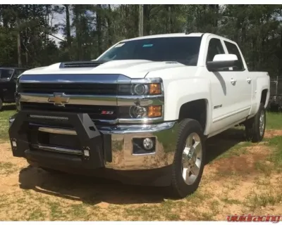 Hammerhead Armor Silverado Bumper Bull Bar With Flush Mount Led Lights For 15-18 Silverado 2500-3500 Wrinkle Black - 600-56-0635