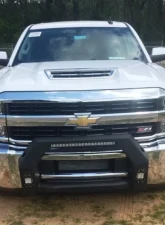 Hammerhead Armor Silverado Bumper Bull Bar With Flush Mount Led Lights For 15-18 Silverado 2500-3500 Wrinkle Black                                     - 600-56-0635 - Image 2