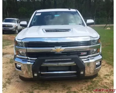 Hammerhead Armor Silverado Bumper Bull Bar With Flush Mount Led Lights For 15-18 Silverado 2500-3500 Wrinkle Black - 600-56-0635