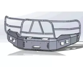 Hammerhead Armor Silverado Front Winch Bumper X-Series Full Brushguard For 16-18 Silverado 1500 Black Steel
