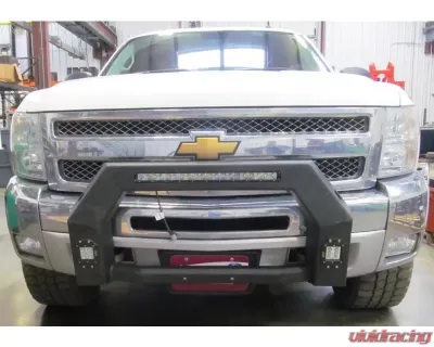 Hammerhead Armor Silverado Bumper Bull Bar For 07-13 Silverado 1500 With Flush Mount Led Lights Black Steel - 600-56-0637