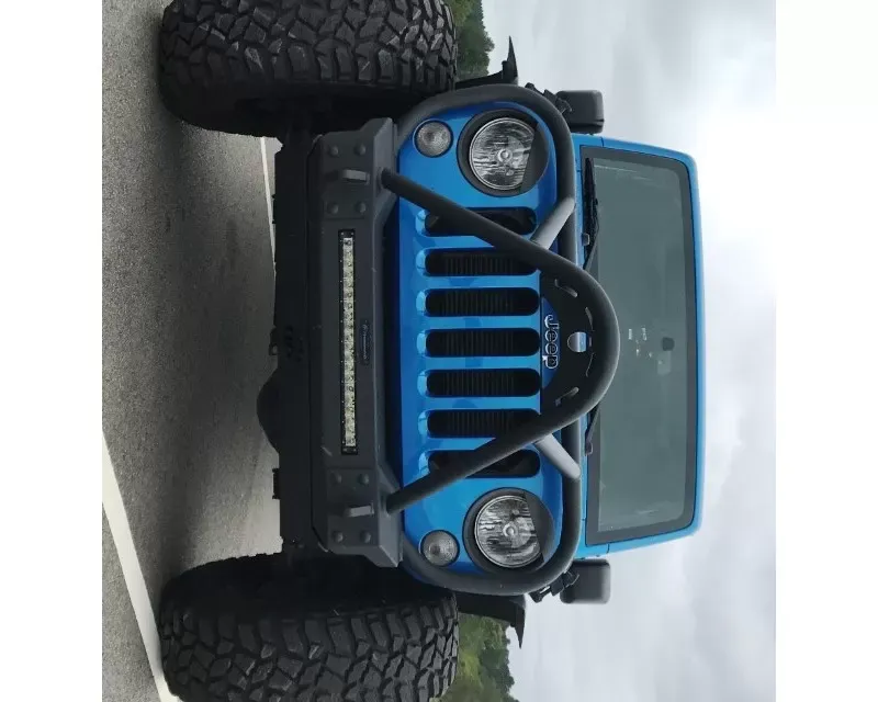 Hammerhead Armor Jeep JK Front Winch Bumper Minimalist Full Brushguard Stinger For 07-18 Wrangler JK Black Steel - 600-56-0685