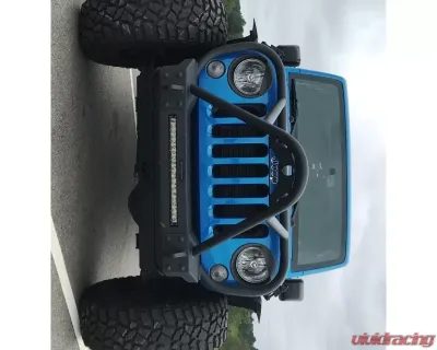 Hammerhead Armor Jeep JK Front Winch Bumper Minimalist Full Brushguard Stinger For 07-18 Wrangler JK Black Steel - 600-56-0685