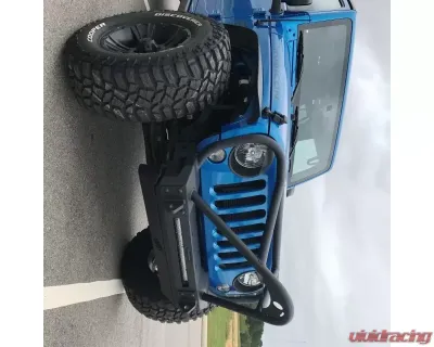 Hammerhead Armor Jeep JK Front Winch Bumper Minimalist Full Brushguard Stinger For 07-18 Wrangler JK Black Steel - 600-56-0685