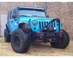 Hammerhead Armor Jeep JK Front Winch Bumper Minimalist Stinger For 07-18 Wrangler JK Black Steel Fits OEM Fog Lights