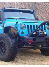 Hammerhead Armor Jeep JK Front Winch Bumper Minimalist Stinger For 07-18 Wrangler JK Black Steel Fits OEM Fog Lights                                     - 600-56-0696 - Image 5