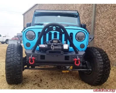 Hammerhead Armor Jeep JK Front Winch Bumper Minimalist Stinger For 07-18 Wrangler JK Black Steel Fits OEM Fog Lights - 600-56-0696