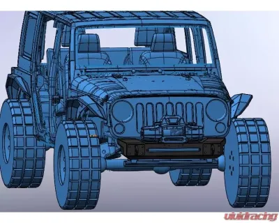 Hammerhead Armor Jeep JK Front Winch Bumper Minimalist No Brushguard For 07-18 Wrangler JK Black Steel - 600-56-0701