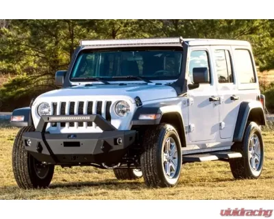 Hammerhead Armor Jeep JL Stubby Front Winch Bumper Pre Runner X Series 18-Pres Wranlger JL Black Steel - 600-56-0757