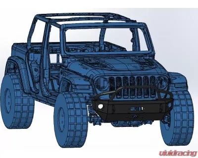 Hammerhead Armor Jeep JL Stubby Front Winch Bumper Pre Runner For 18-Pres Wrangler JL Black Steel - 600-56-0761