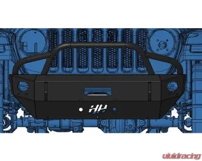 Hammerhead Armor Jeep JL Stubby Front Winch Bumper Pre Runner For 18-Pres Wrangler JL Black Steel - 600-56-0761
