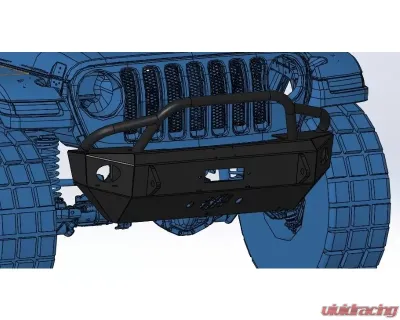 Hammerhead Armor Jeep JL Stubby Front Winch Bumper Pre Runner For 18-Pres Wrangler JL Black Steel - 600-56-0761