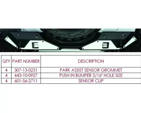 Hammerhead Armor Rear Bumper Sensor Kit Jeep Wrangler JL 2018+