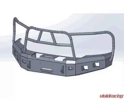 Hammerhead Armor F-150 Front Winch Bumper Full Brushguard For 18-Pres Ford F-150 Black Steel X-Series - 600-56-0814