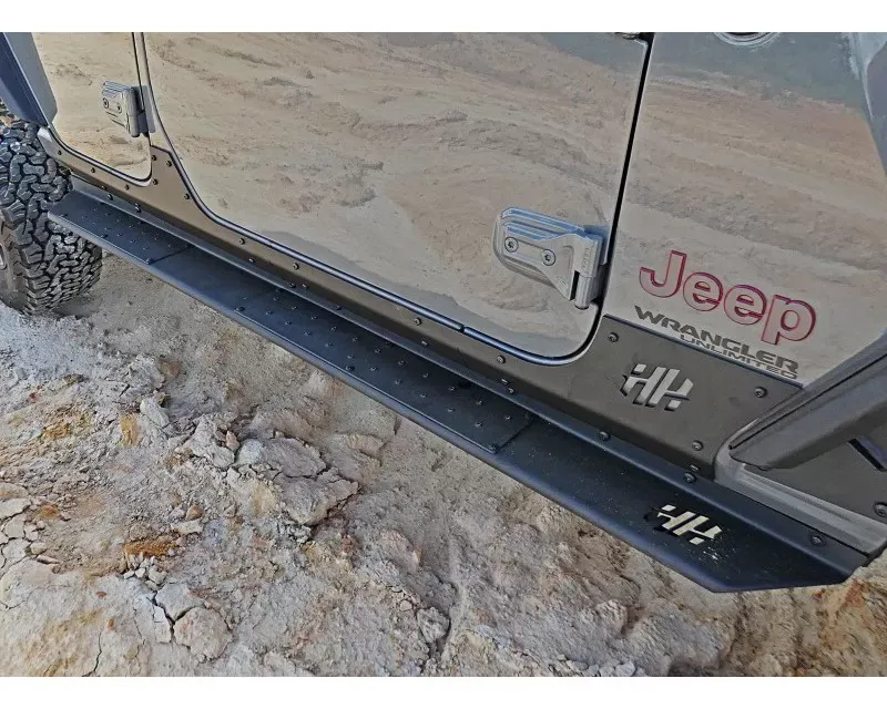 Hammerhead Armor Jeep JL Rocker Guards For 18-20 Wrangler JL 4 Door Black Steel - 600-56-0826