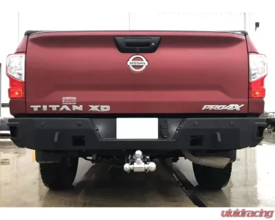 Hammerhead Armor Titan XD Rear Bumper With Sensors For 16-20 Titan XD Black Steel - 600-56-0853