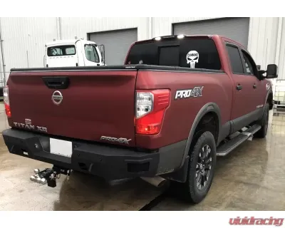 Hammerhead Armor Titan XD Rear Bumper With Sensors For 16-20 Titan XD Black Steel - 600-56-0853