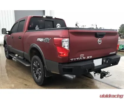 Hammerhead Armor Titan XD Rear Bumper With Sensors For 16-20 Titan XD Black Steel - 600-56-0853