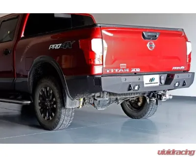 Hammerhead Armor Titan XD Rear Bumper With Sensors and BSM For 16-20 Titan XD Black Steel - 600-56-0908