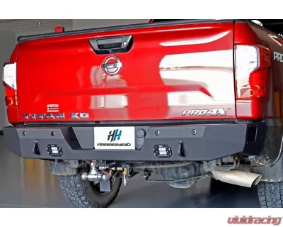 Hammerhead Armor Titan XD Rear Bumper With Sensors and BSM For 16-20 Titan XD Black Steel - 600-56-0908