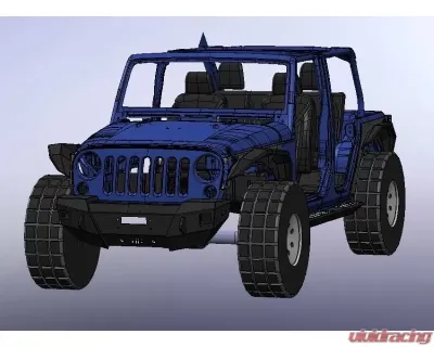 Hammerhead Armor Jeep JK Front Winch Bumper For 07-18 Wrangler JK X Series No Bull Guard Black - 600-56-0909