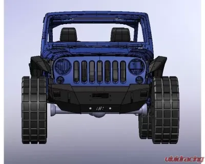 Hammerhead Armor Jeep JK Front Winch Bumper For 07-18 Wrangler JK X Series No Bull Guard Black - 600-56-0909