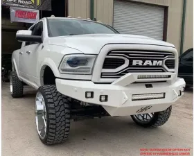 Hammerhead Armor RAM Rear Bumper Low Profile Flat Steel Brush Guard For 10-18 RAM 2500-5500 Black Steel