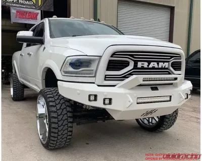 Hammerhead Armor RAM Rear Bumper Low Profile Flat Steel Brush Guard For 10-18 RAM 2500-5500 Black Steel - 600-56-0919