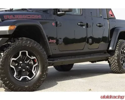 Hammerhead Armor Gladiator Rock Rails Body Mount For 20-Pres Jeep Gladiator Black Steel - 600-56-0937