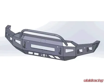 Hammerhead Armor Silverado Front Winch Bumper Low Profile Pre Runner For 20-Pres Silverado 2500-3500 Black Steel - 600-56-0968