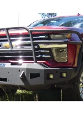 Hammerhead Armor Silverado Front Winch Bumper Full Brush Guards For 20-Pres Silverado 2500-F-5500 X Series Black Steel                                     - 600-56-0975 - Image 7