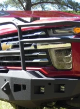 Hammerhead Armor Silverado Front Winch Bumper Full Brush Guards For 20-Pres Silverado 2500-F-5500 X Series Black Steel                                     - 600-56-0975 - Image 2