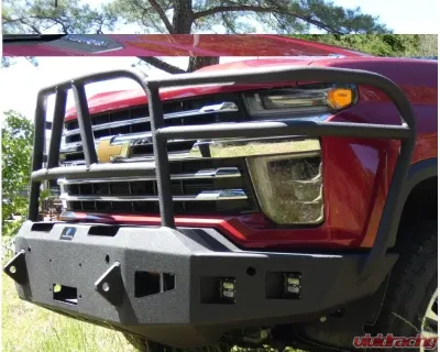 Hammerhead Armor Silverado Front Winch Bumper Full Brush Guards For 20-Pres Silverado 2500-F-5500 X Series Black Steel - 600-56-0975