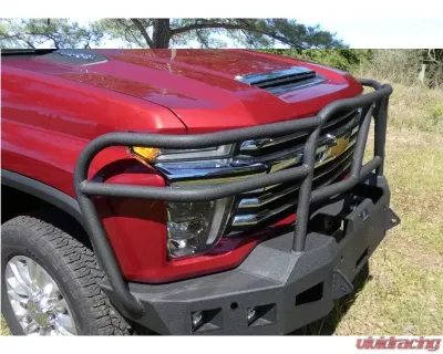 Hammerhead Armor Silverado Front Winch Bumper Full Brush Guards For 20-Pres Silverado 2500-F-5500 X Series Black Steel - 600-56-0975